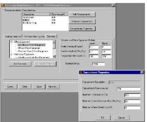 Figure 1 -- Economic model sample input screenshot
