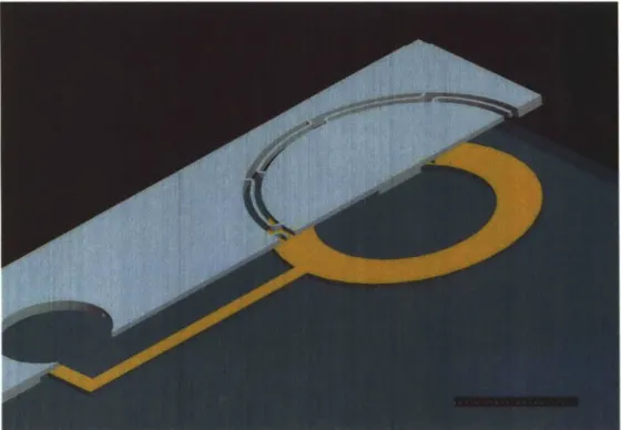 Figure 3:  Cut-away  diagram of the capacitive  sensing  electrodes.  The silicon  diaphragm is offset  from the Pyrex  diaphragm