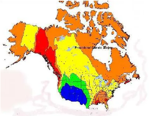 Figure 1. Climate zoning of North America; a provisional map for demonstration. 