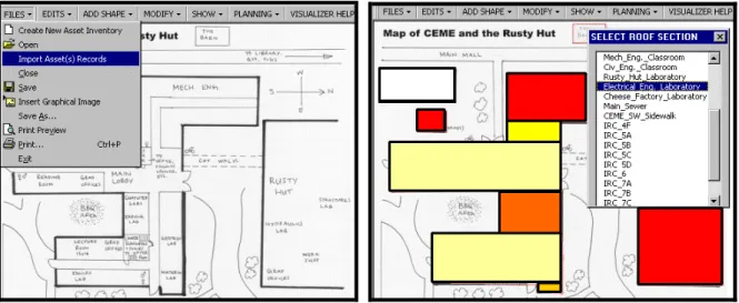Figure 1. Import option for images and files. Figure 2. Linking database records to graphics
