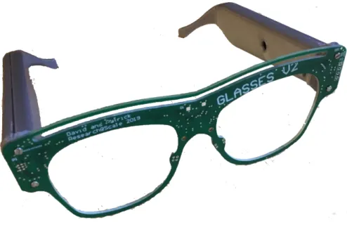 Figure 3-1: Initial Design of Glasses with Three Rigid PCBs