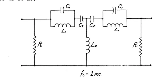 Fig.  4.2-Passive  Small  Percentage  Band-Reject  Circuit The  greatest difficulty encountered with this  network was