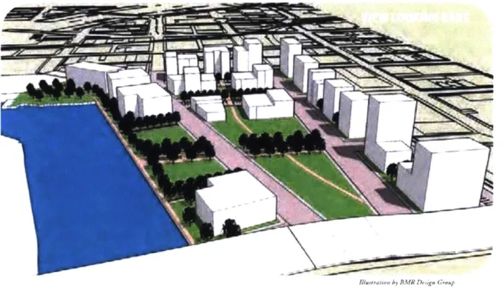 Figure  I  I  - A 2009 vision of Reed  Street Yards  as a  catalytic site extending  downtown-oriented  growth.