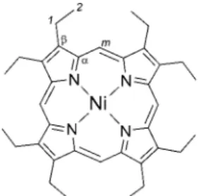 Figure 1. Structure of nickel octaethylporphyrin and its carbon atom labeling scheme.