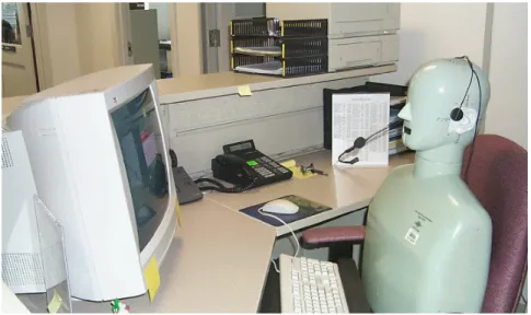 Figure 5: Arrangement of the headset microphone for speech recording.