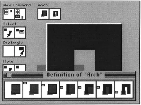 Figure 2.5.  Lieberman's  Mondrian  allows  users  to  extend its  interface  by demonstrationally teaching it new  commands.