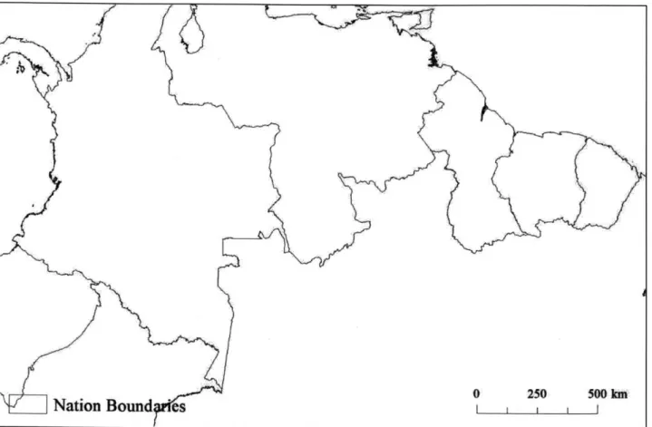 Figure 3.  Geospatially specific nation boundaries: Northern Amazon.