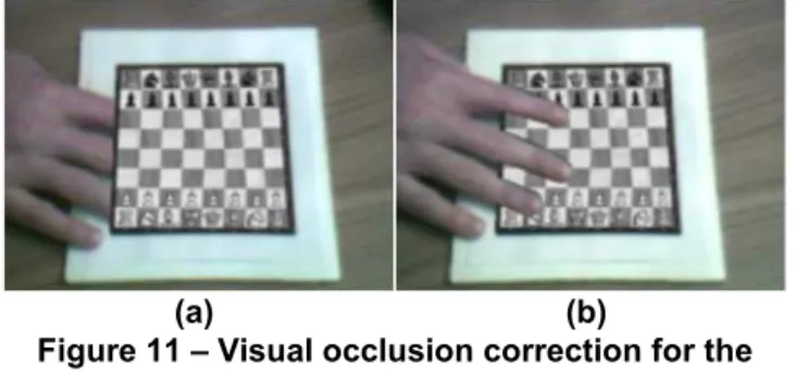 Figure 11 – Visual occlusion correction for the  hand using the stencil buffer 