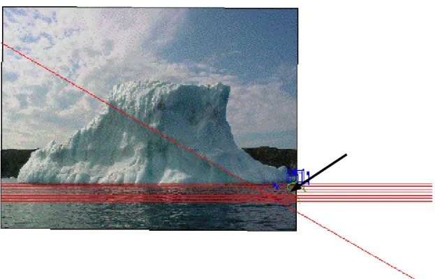 Figure 7. The original surface (see Figure 6) is now at the waterline at the extreme right
