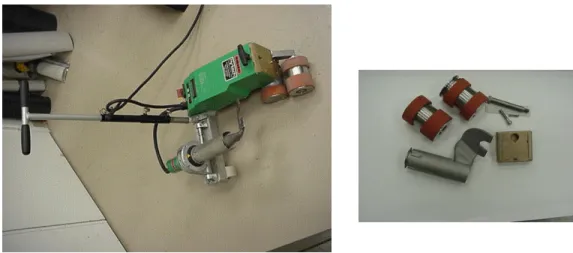 Figure 1: Hot air distribution system in the robotic welder for the double side weld configuration.