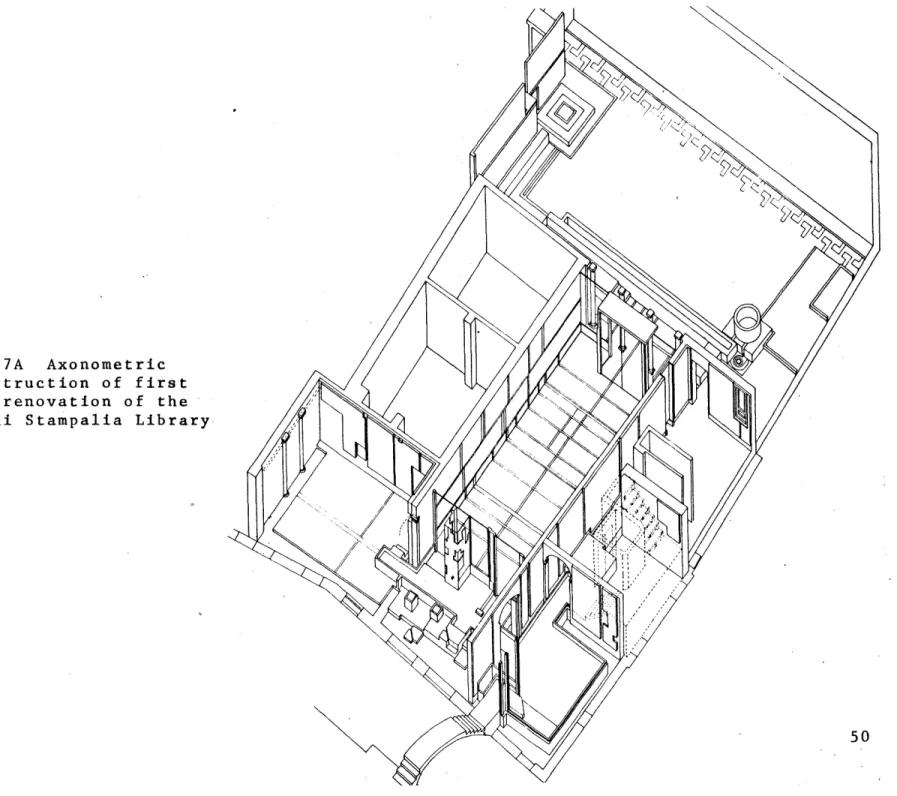 Fig.  17A  Axonometric reconstruction  of  first floor  renovation  of  the Querini  Stampalia  Library