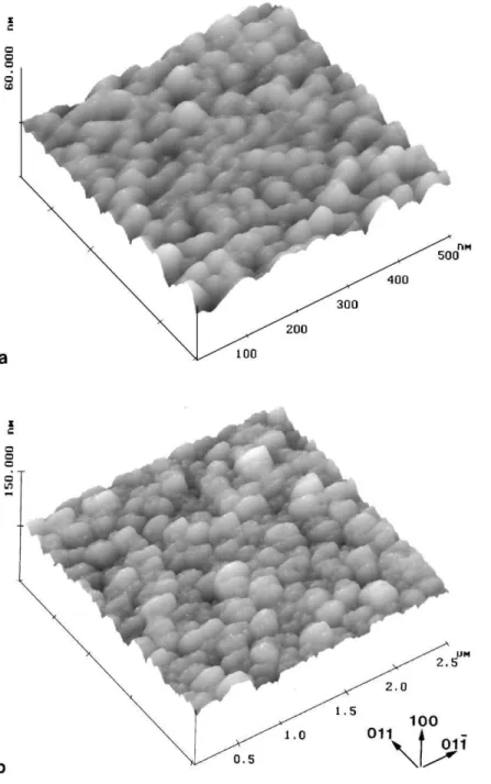 Fig. 6. AFM images of an In 0.5 Ga 0.5 As 0.5 P 0.5 epitaxial layer with 2% tensile strain