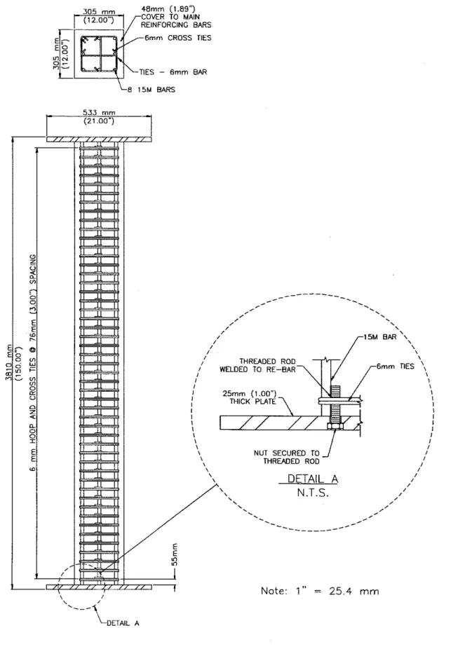 Fig.  4(c)  Elevation  ond  Cross  Sectionol  Details  of  Column  HS9 