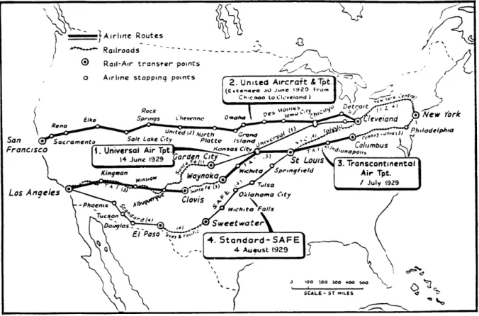 Figure  1.2:  Transcontinental  Air-Rail  Services  (1929)