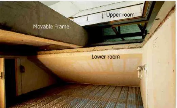 Figure 2: Insertion of floor frame between the upper and lower chambers.
