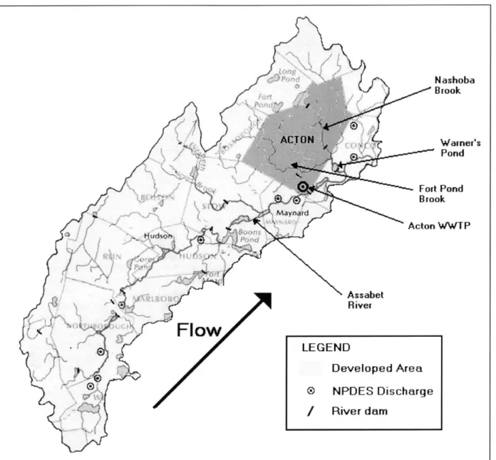 Figure  13.  Acton  Location  in  the Assabet  River  Basin Source:  Adapted from  U.S