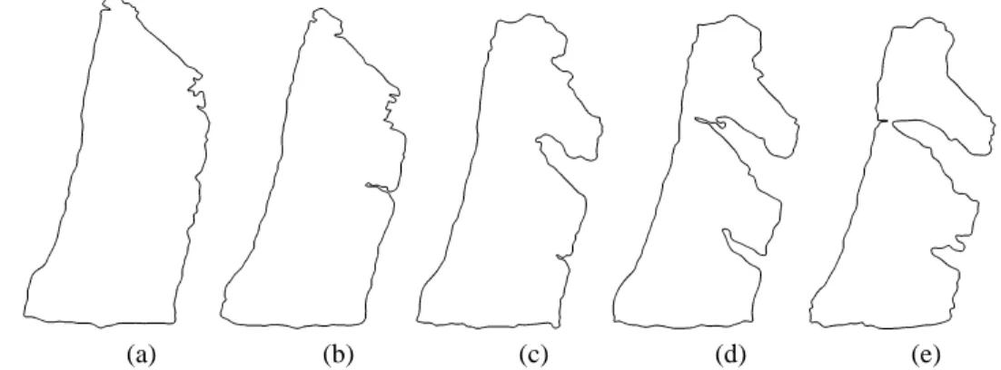 Figure 5. Outline sketches of a deteriorating tabular iceberg (after Robe et al. 1976)
