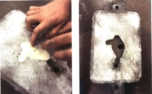 Figure  13:  The part  is  removed  from the sand  with  the  help  of a  tapped screw.