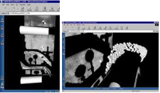 Figure 11. Extracts from a partial VRML model with texture-mapped planar surfaces, cylinders and sub-sampled portions of the original point-cloud.