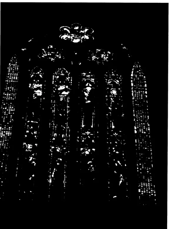 Figure  2:  Saints  and members  of the  church on a  mid-level  window in  the Leon Cathedral Photo by author