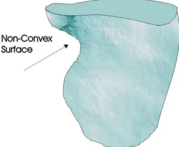 Figure 2-3 Sketch of non-convex surface of an iceberg keel