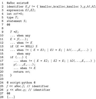 Figure 24: A simplified semantic match for detecting allocation- allocation-deallocation protocols