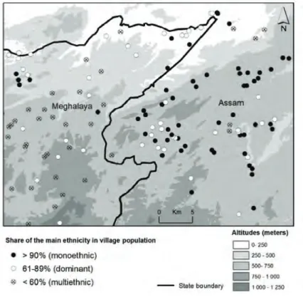 Figure 2-6: Forms of multi-ethnicity in the Assam-Meghalaya borderlands