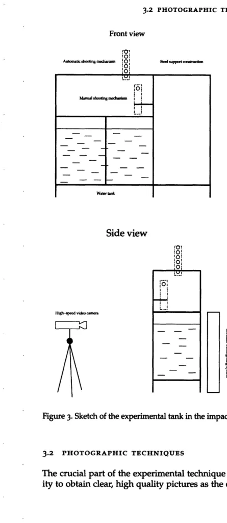 Figure 3. Sketch of the experimental tank in the impact laboratory.