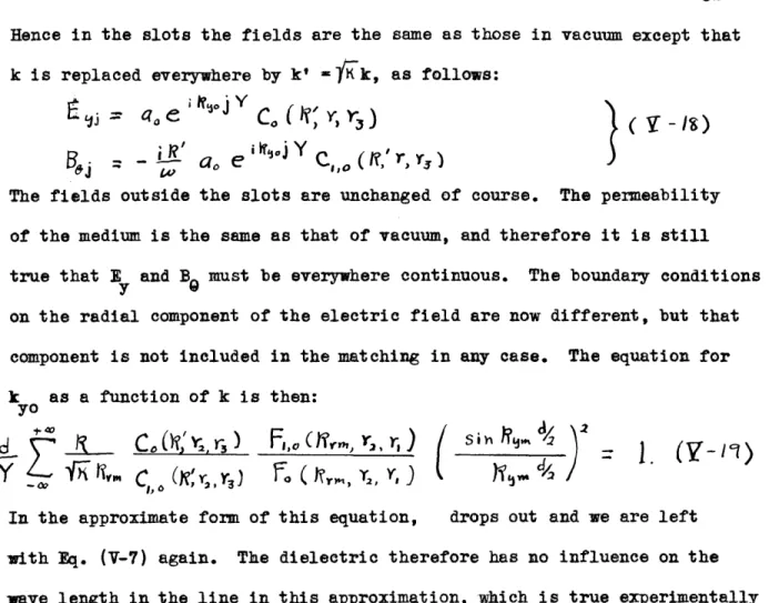 Table VIII  presents some  measurements of Dr. Lashof on  several lines described in Table VII with the  slots  filled with polystyrene.