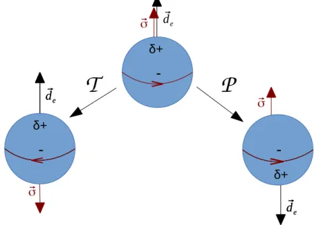 Figure 1.1 – Violation of P - and T -symmetry.