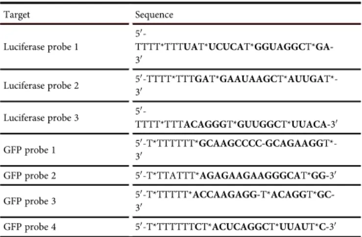 Table 1. List of Oligonucleotide Sequences