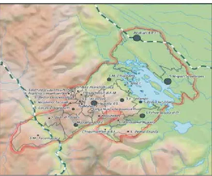 Figure 4.1. An orographic and hydrographic map of the Mazateca area