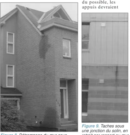 Figure 8. Détrempage du mur sous  l’effet de l’eau qui ruisselle du toit