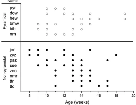 Figure 3-1. Summary of imaging sessions displayed by age. 