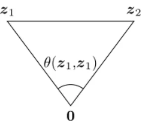 Figure 5: The isosceles triangle z 1 , 0, z 2 .