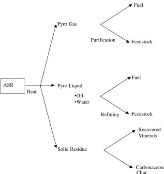 Figure 1. Schematic of the pyrolysis of ASR