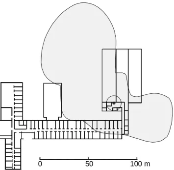 Figure 1. Coverage for a DEC Roamabout ISM band modem used in our experiments. Located on the second floor, the Access Point connected to the LAN is located at the center of