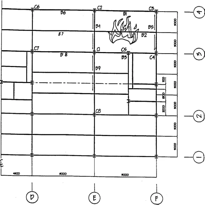 FIG.  4.  Plan of 2nd  -  3rd Floor of Eight-Storey Building at the Cardington  Large Building Test Facility (LBTF)  [21] 