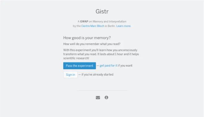 Figure 3: Gistr welcome screen