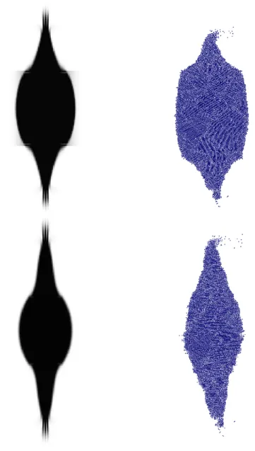 Fig. 6. Second example at times 1.5 and 2.