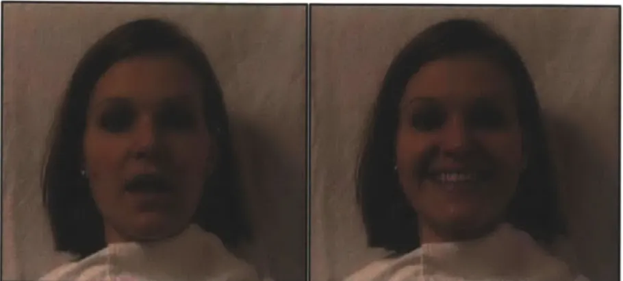 Figure  4.1: Video  Stimuli and  Probes.  A) Mothers  of infant participants were instructed to answer a series of questions with  both a neutral and  smiling expression