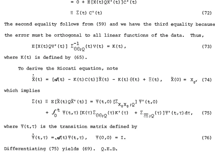 Figure  2 illustrates  the  feedback  structure  of decentralized  optimal filter.  A  striking  feature  of  the  filter  is  that all  the agents'  linear  sys-tems  of the  form  (68)  are,  except for  the  input processes,  identical