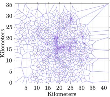 Figure 1: Deployment of cell towers in the observing area