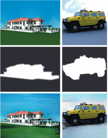 Fig. 8. Realistic backgrounds for CG models. In some cases, a user may not want regions of the image replaced.
