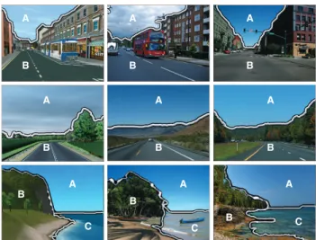 Fig. 3. Results from our cosegmentation algorithm. In each row, the CG image is shown on the left and two real image matches, on the right