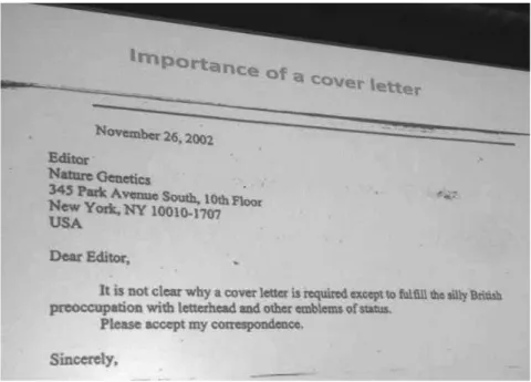 Figure 8 shows a nice cover letter that you can tailor for your own papers!