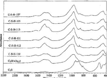 FIG. 4. Infrared spectra of cement preparations obtained by TS in the
