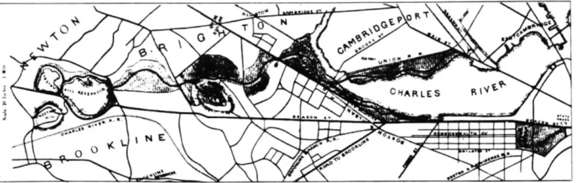 fig.  3.3.  Boston metropolitan  park  system  proposed  by Uriel  H.  Crocker,  1869