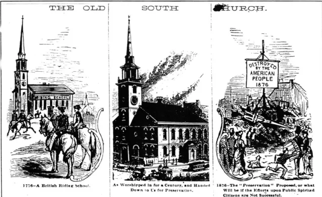 fig.  5.1.  'The  Old  South  Church.'  Political  cartoon,  Boston Globe,  June  24,  1876.