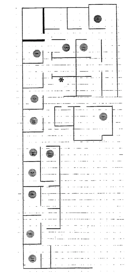 Figure 6.  Floor plan  of Site  2.  The  *  indicates the position of the temperaturehumidity  datalogger